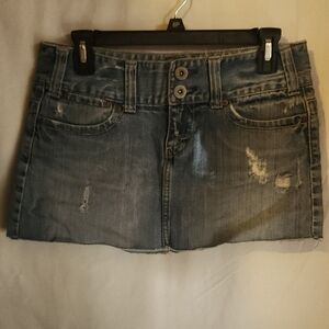 American Eagle Outfitters Distressed Blue Mini Skirt